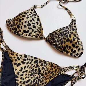 Melissa Odabash leopard print bikini set.